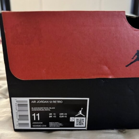 NWB - Men's - Air Jordan 12 Retro - Black Game Royal - Size 11US - Picture 12 of 16